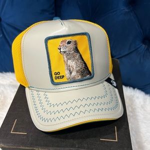 Goorin Bros The Farm Trucker Baseball Hat Go Deep Gopher  Khaki & Yellow.
